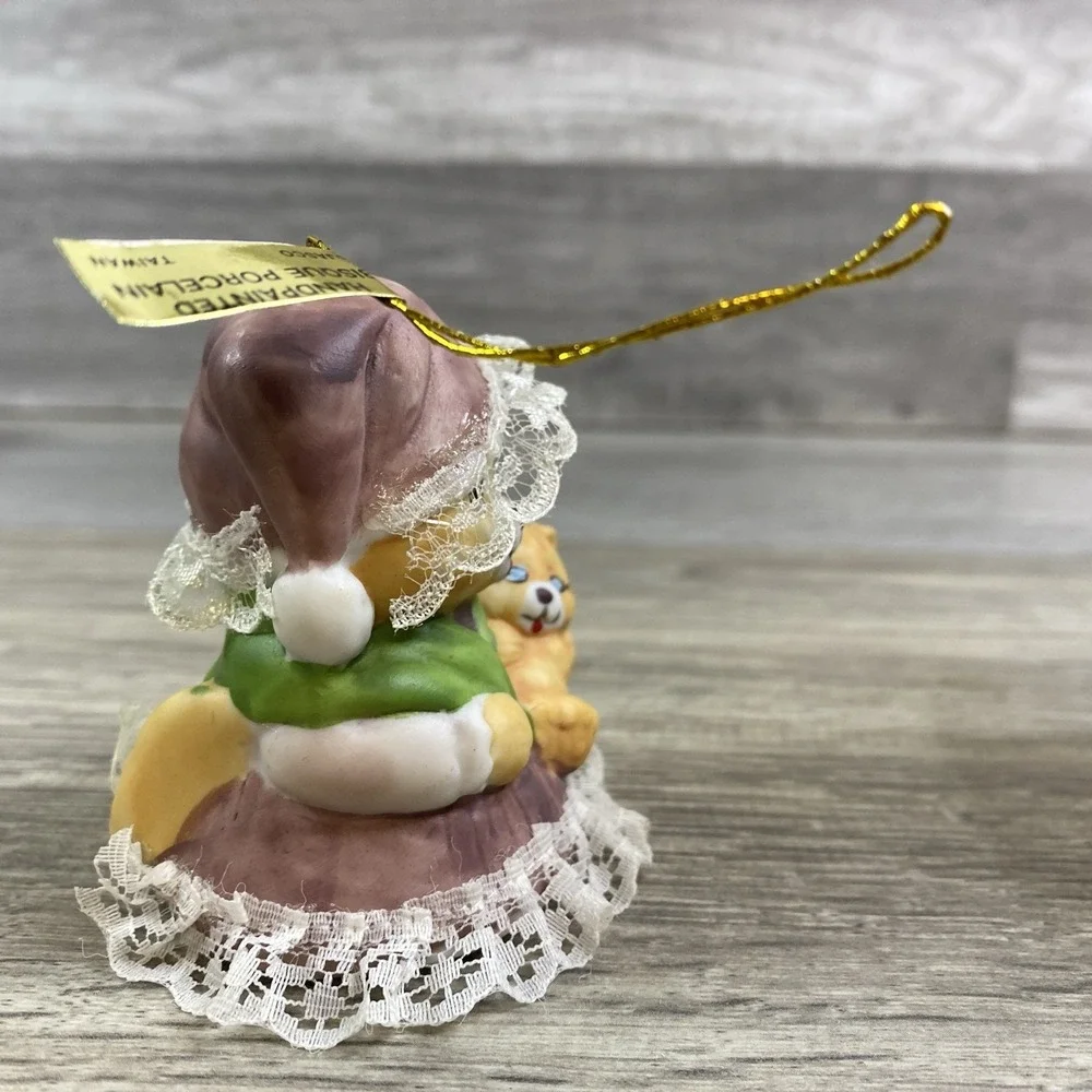 Caring Critter Chimer Mamma Bear Child Ornament‎ Jasco Bisque Porcelain